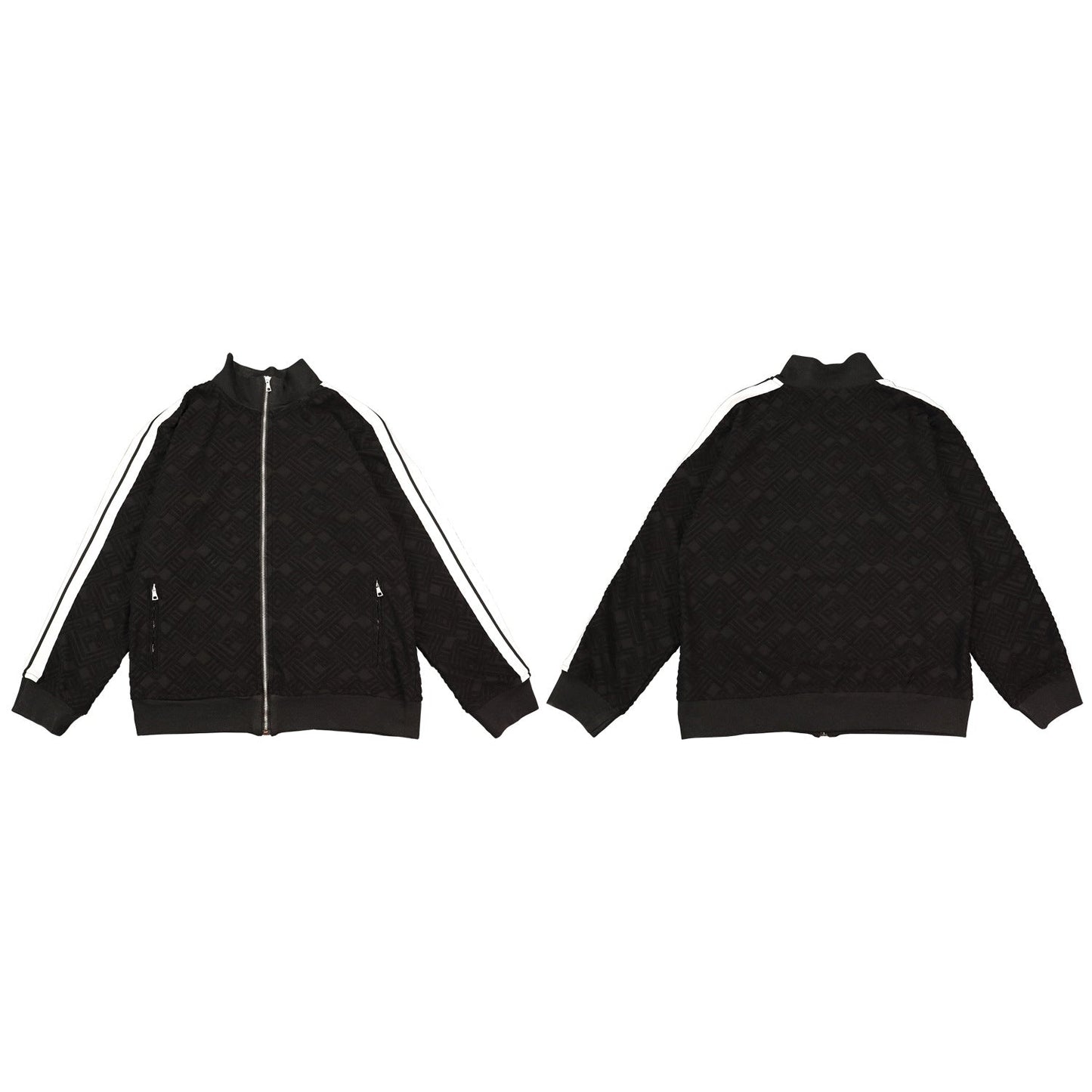 Palm Angle Sweatshirt Palm Angels Striped Stand Collar Jacket for Men and Women Couple Loose Sports Jacket