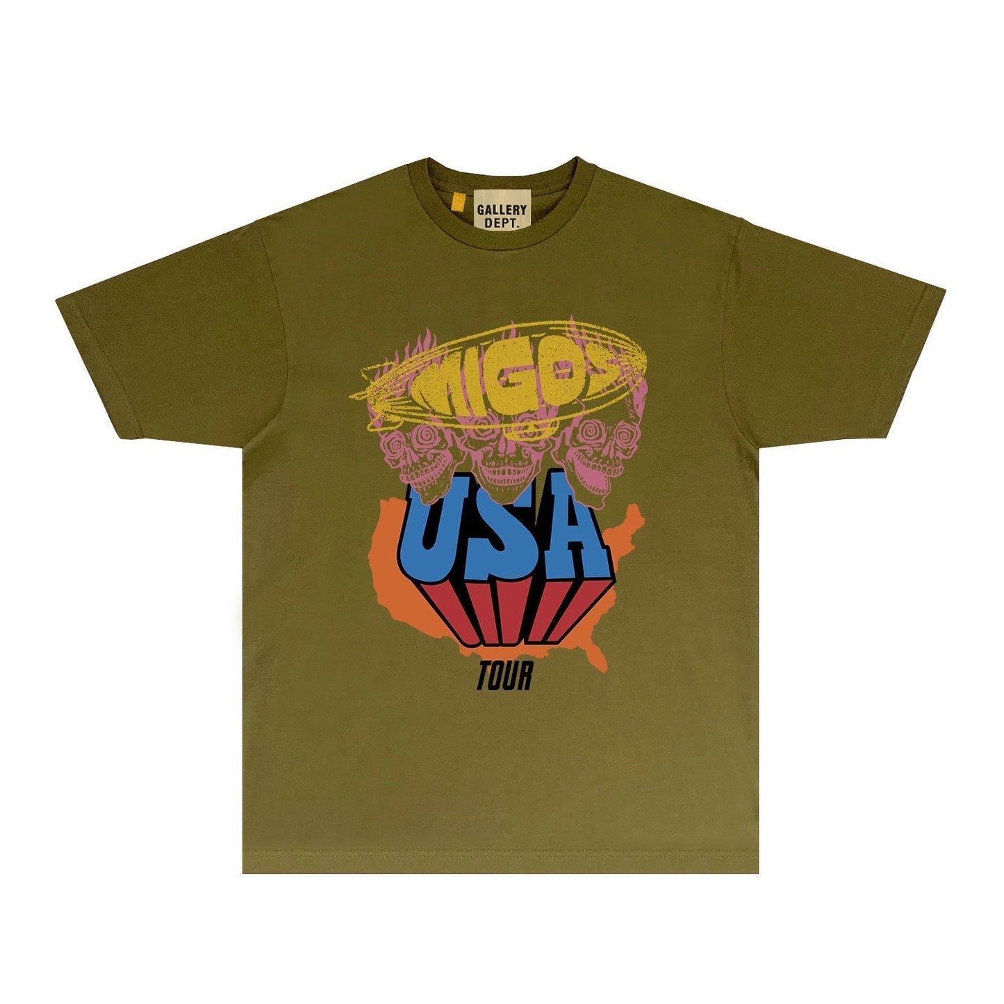 Gallery Dept T Shirt Retro Printed Loose Short-Sleeved Shirt